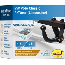 ANHÄNGERKUPPLUNG starr für VW Polo Classic 95-02 +7polig E-Satz ABE