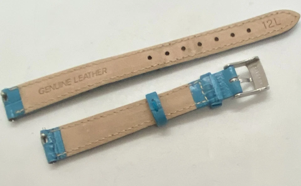 Correa de reloj TIMEX Color Colección AZUL TURQUESA Cuero 12 mm L-E-Z Barras de resorte Foto 3 de 4