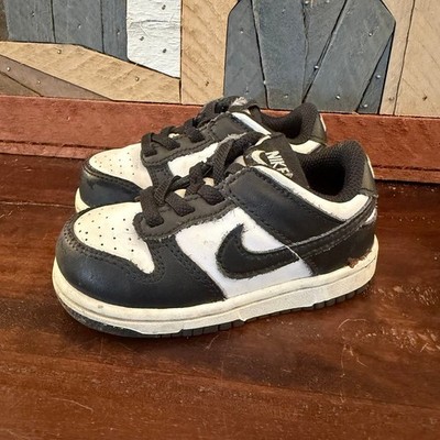 Nike Dunk Low Panda Black White Toddler Sneakers Size 6C