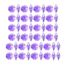 50 x Purple Octagonal Crystal Beads for DIY Light Accessories 14mmx7.6mm