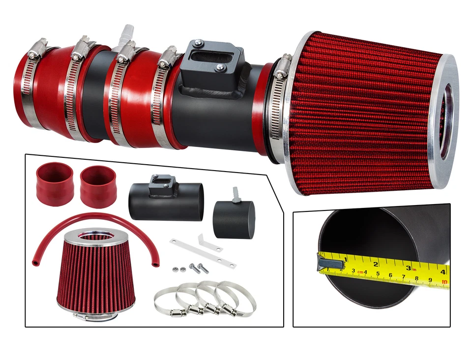 Kit de admisión de aire BCP RW ROJO para 2007-2014 TL 3,5 L V6 y 2010 TL AWD 3,7 L V6 + filtro Foto 2 de 4