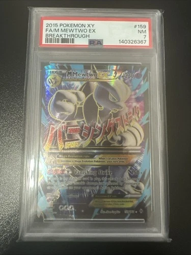 Pokémon M Mewtwo EX (159 Full Art) 159/162 Breakthrough Holo PSA 7