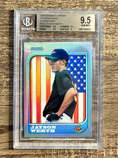 1997 Bowman Chrome International Refractor #293 Jayson Werth RC Rookie BGS 9.5