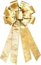 Large Christmas Bow for Wreath, Champagne Velvet Bows for Front Door Wall Fence