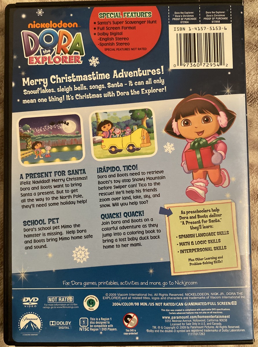 Dora's Christmas (DVD, 2002) Very Nice Shape, Plays Well