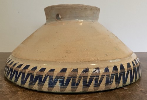 Vintage Signed Moroccan Hand Painted Footed Ceramic Decorative Bowl 9" - Picture 15 of 24