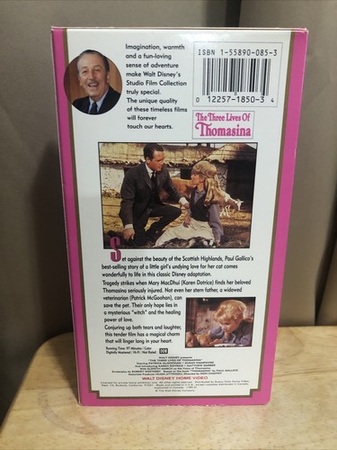 The Three Lives of Thomasina VHS Walt Disney Studio Film Collection (153) Used - Picture 3 of 4