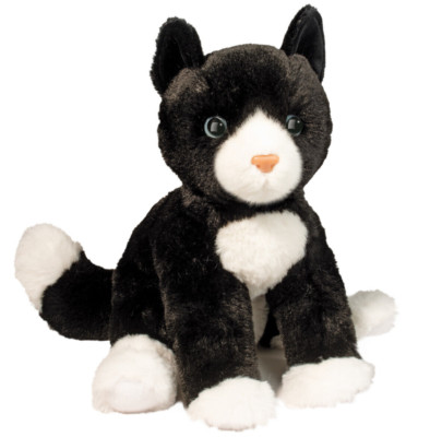 Beckie 10'' Black & White Cat Douglas Plush Soft Stuffed Animal Kitty Cuddle Toy