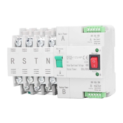 Power Automatic Transfer Switch DIN Rail Mount 4P Generator Changeover Swit - Picture 5 of 23