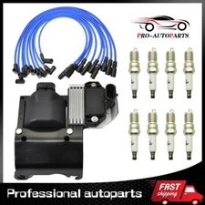 Fit Chevy GMC Savana OE#DR49 D577 Ignition Coil & Iridium Spark Plug & Wire suit