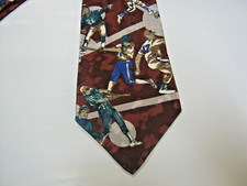 American Sports baseball tie maroon green blue gray 57 x 3.75 Necktie 15793