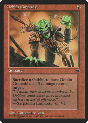 Goblin Grenade (Rush) X (1) MTG Fallen Empires - EX/NM - C56 - 4RCards