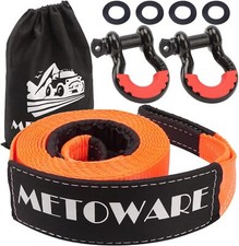 Heavy Duty Tow Strap Recovery Kit - 3" x 20ft 35000lbs Tree Saver Winch Str...