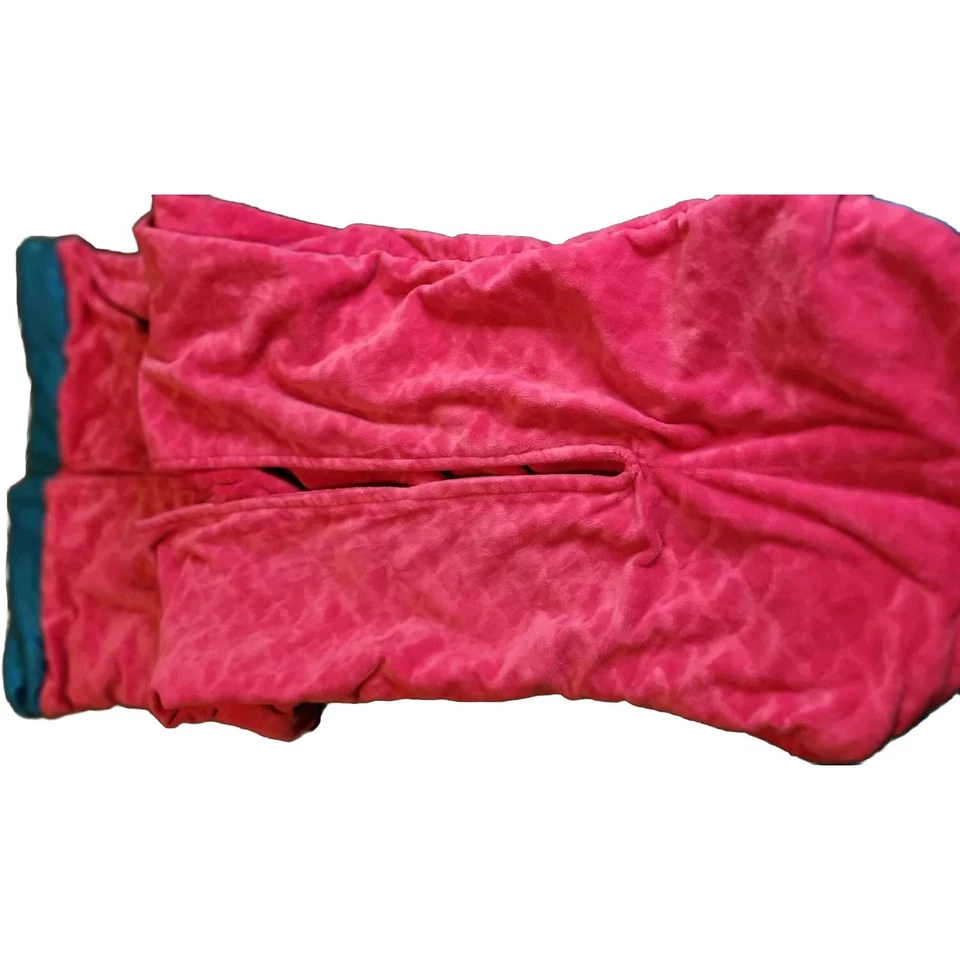 Pink & Shimmery Blue Mermaid Tail blanket With Feet (Fins) Warm Comfy Fun Sleep - Image 3 of 4