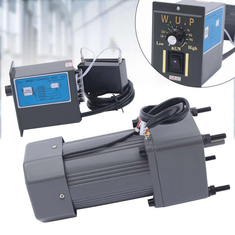 200W 110V AC Gear Motor Electric Variable with Speed Controller Single-phase 20K - Image 2 of 4