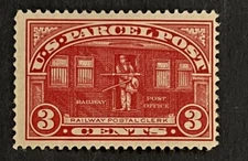 Travelstamps:1912-13 US Stamps Scott # Q3 Railway Clerk 3c Mint Hinged MOGH