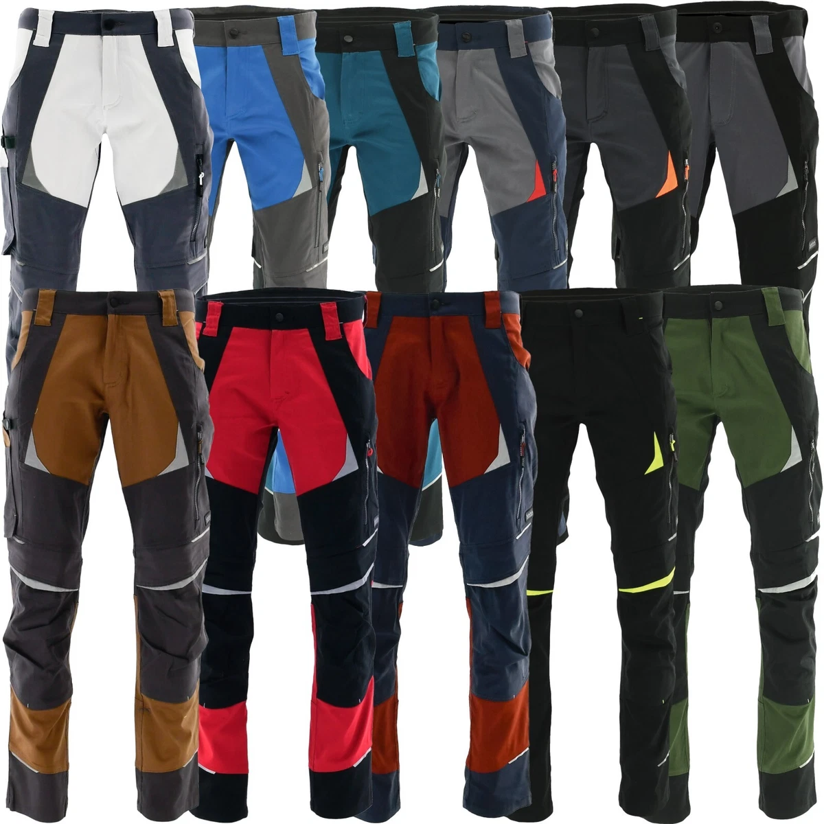 Pantalones de trabajo premium algodón elástico pantalones de cintura ropa de trabajo pantalones talla 46 - 64