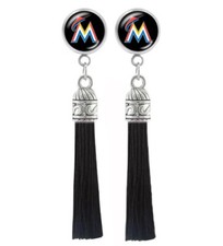 Baseball Earrings, Tassel Dangle Earrings, Baseball Jewelry, Stainless Steel
