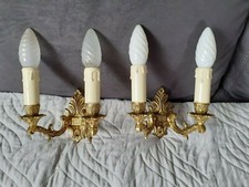 Antike Paar französischer Wandkerzenleuchter Bronze Depose Kronleuchter 