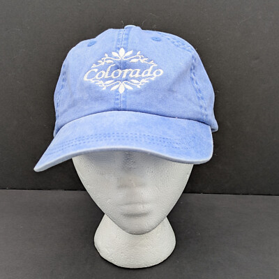 Colorado State Souvenir Womens Cap Hat Washed Blue Denim Unstructured Cotton