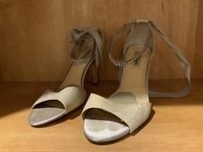 Nina Formal Stiletto Glitter Rhinestone Ankle Zip Strap Evening Wedding Shoe 9.5