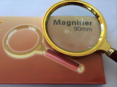 NEW 5x90mm Magnifier Magnifying Glass Lens Hand Held Wood