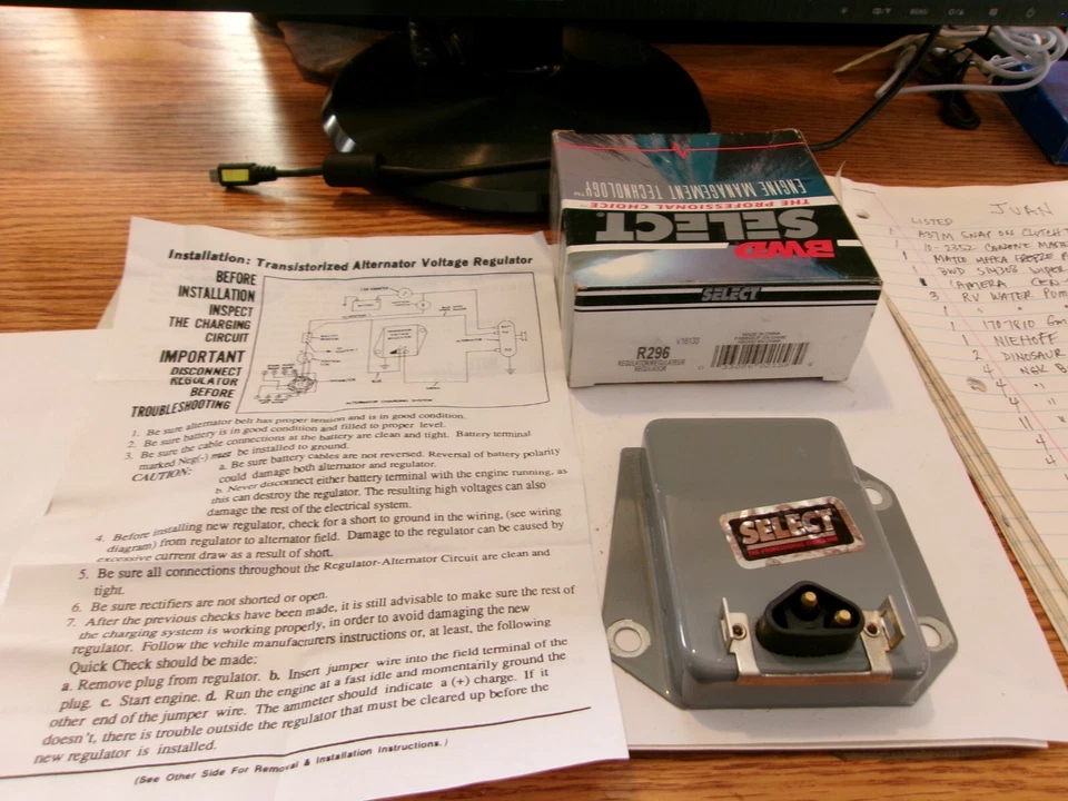 REGULADOR DE VOLTAJE BWD R296~SE ADAPTA A: PRODUCTOS CHRYSLER~UNIDAD NUEVA~INSTRUCCIONES Foto 3 de 3