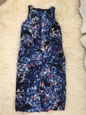 NWOT J.Crew Inky Floral Silky Dress in Blue Sz 4