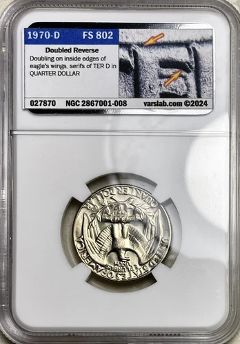 1970 D Washington Quarter NGC MS66 DDR FS-802 VSS Authentication Rare Top Pop