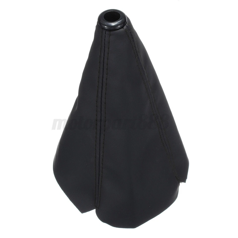 Polaina cubierta de arranque perilla de cambio manual de cuero PU universal para automóvil negra Foto 3 de 4