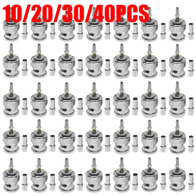 BNC Male Plug window Crimp RG316 RG174 RG179 LMR100 Cable straight Connector LOT