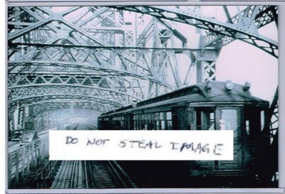 Queens Photograph Print 2 Ave Elevated train on Queens Bridge NY Ca. 1930