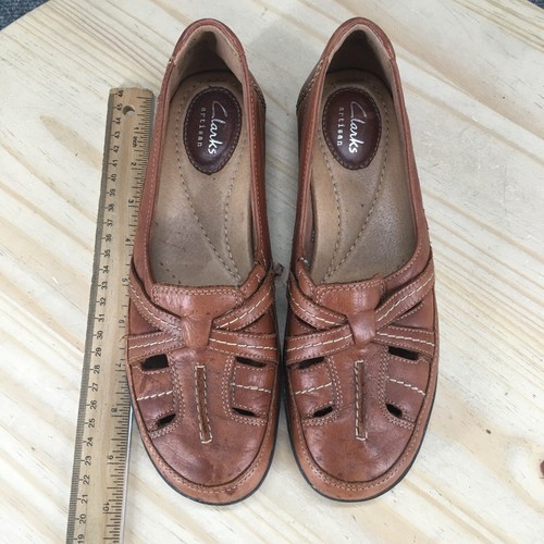 Clarks Artisan Shoes Womens 8 M Ordell Ava Casual Slip On Loafer Flats Brown - Picture 10 of 17
