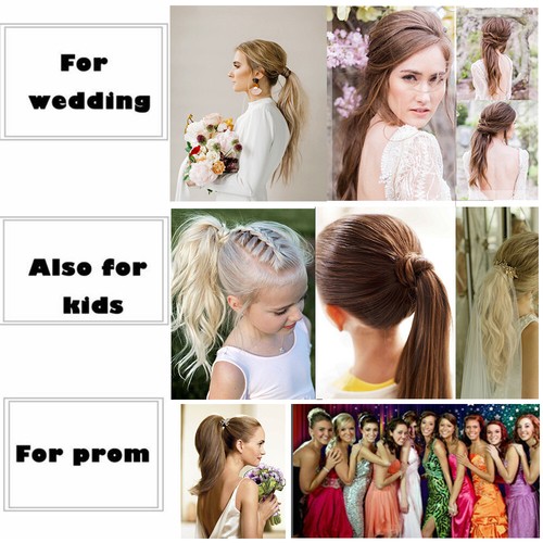 Ponytail Extension Thick Clip in 100% Real Remy Human Hair Wrap Around Hairpiece - Picture 11 of 40