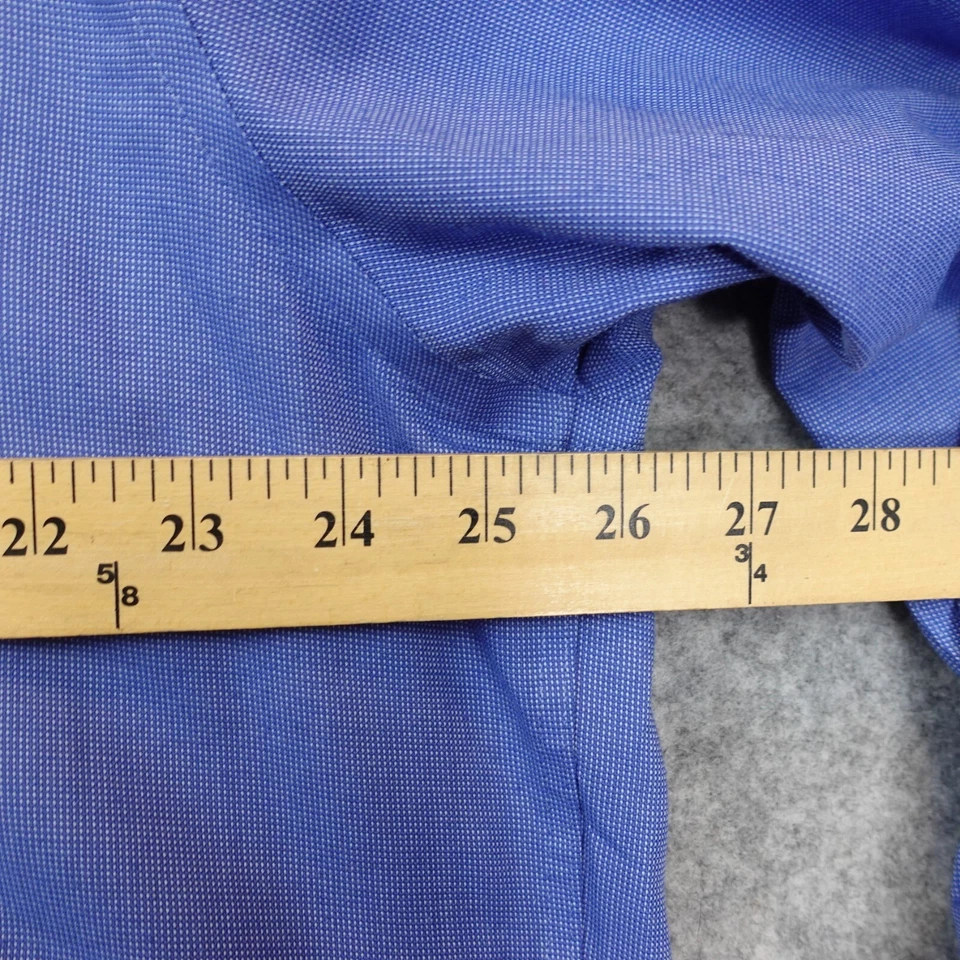 Oversized Oxford Shirt XL Blue Micro Check Textured Dress Coastal CUTTER BACK - Image 4 of 4