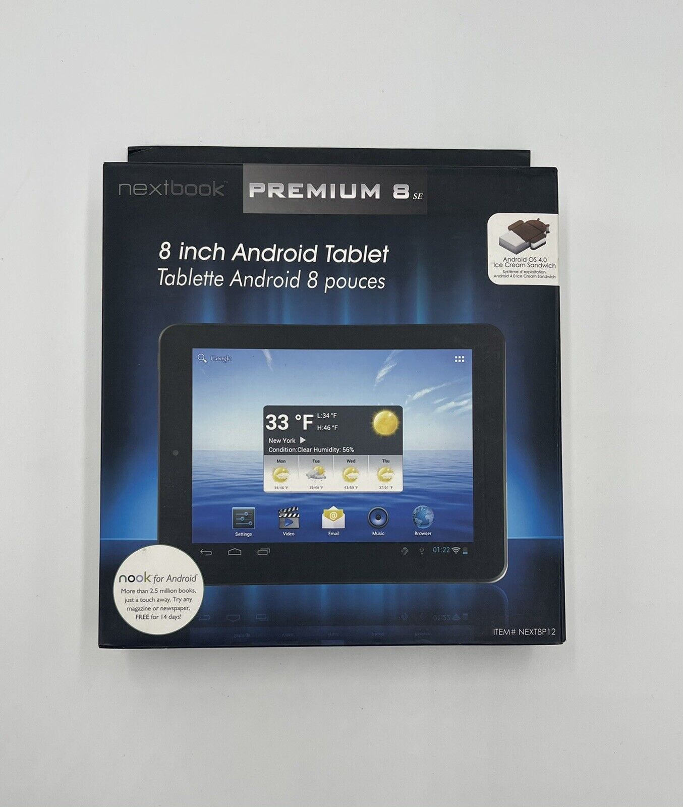 NEW Nextbook Premium 8 SE, 4GB TABLET, 8" Android Tablet #NEXT8P12