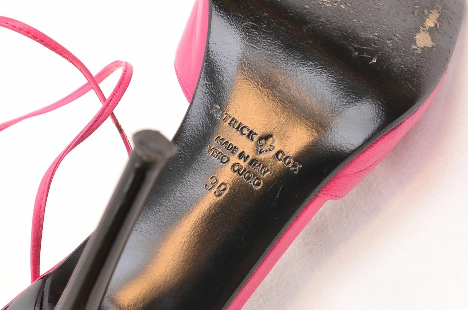 Patrick Cox 'Mainline' Fuschia Stiletto Shoes/Sandals, Italy EU39 UK5.5 Leather - Picture 9 of 10