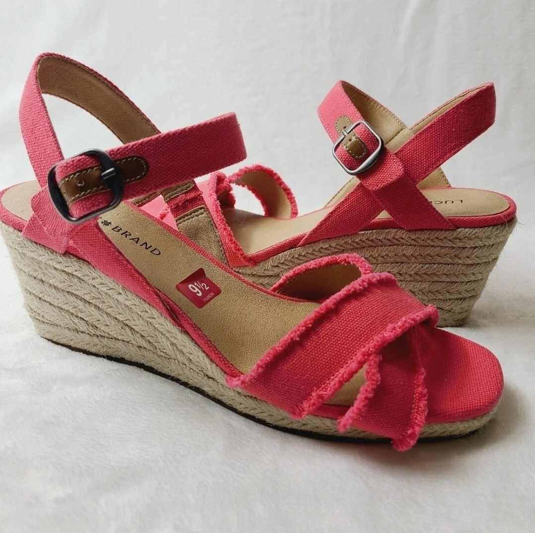 NWOT LUCKY BRAND margaline fabric open toe sandals size 9 5
