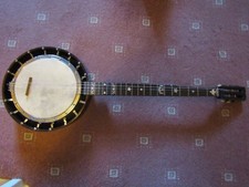 Xmas 120 Year Old German Banjo.mother Of Pearl, Indian Rosewood, Brass Tuners.