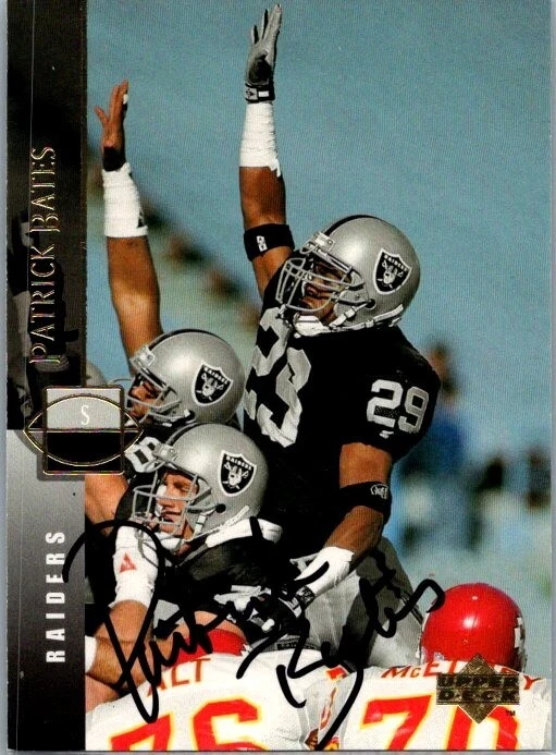1994 -Patrick Bates- Upper Deck Autograph/Signed/Auto Football Card #164 Raiders