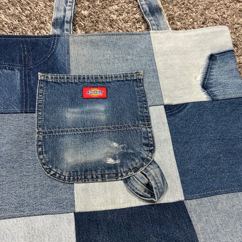 Jeans de carpintero de mezclilla con retazos hechos a mano Dickies Bag años 90 y2k 11,5x6x15 Foto 2 de 4
