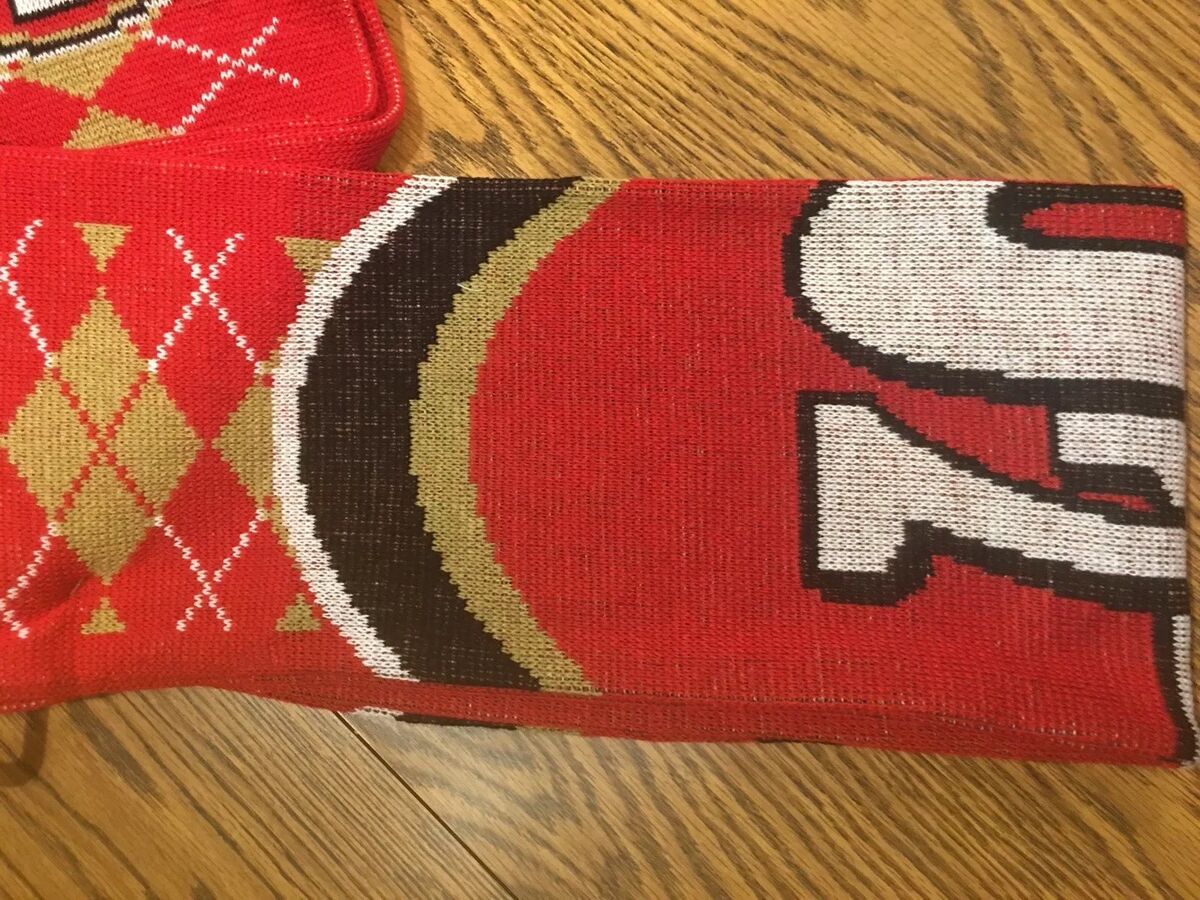San Francisco 49ers NFL FOCO Reversible Ugly Christmas Scarf NWT