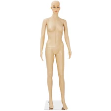 Female Mannequin Full Body PP Realistic Display Head Turns Dress Form with Base