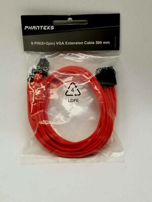 Phanteks PH-CB8V-RD Pin 8 (6-2) PCI Express Cable 500 mm Red Color
