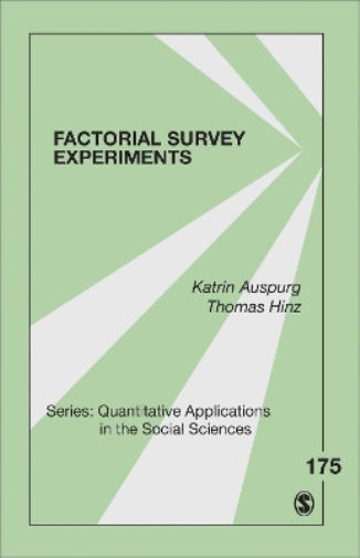 Thomas Hinz Katrin Auspurg Factorial Survey Experiments (Tascabile)