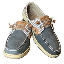 Sperry Top Sider Navy Brown Striped Size 8 Women  s