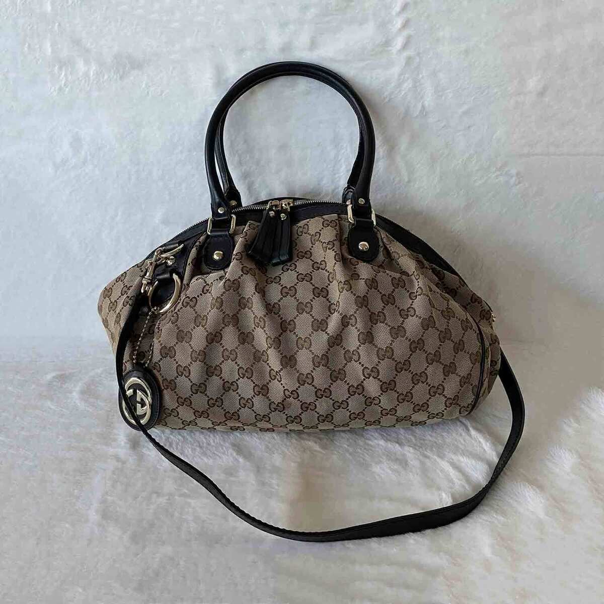 Gucci GG Canvas Sukey Tote Bag with Strap | eBay Gucci GG Canvas Sukey Tote Bag with Strap | eBay