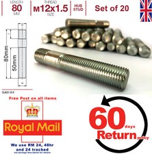 Vis À Filetage De Roue De Conversion Suzuki. M12 X 1.5 80Mm Long, Ensemble De 20
