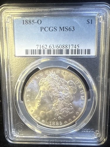 1885 O Morgan Dollar (Graded and slabbed) MS-63 PCGS