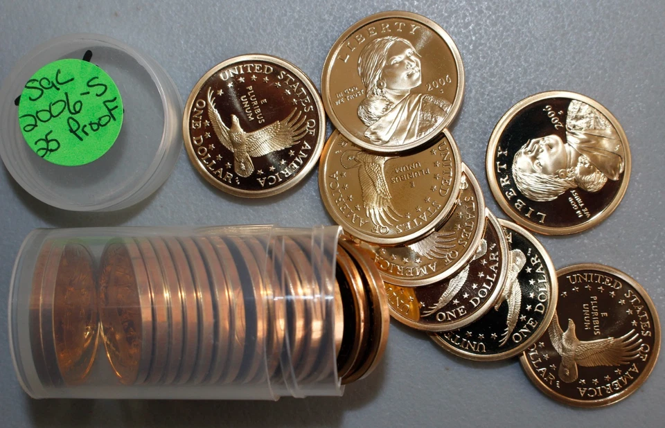 2006 S Sacagawea Native American $1 Coins Roll 25 Uncirculated Proof Dollars - Image 4 of 4